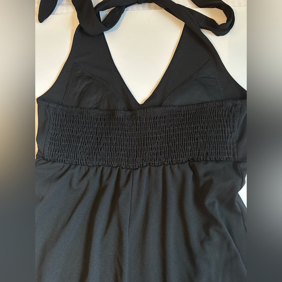 Women’s Black IOS Halter Tie Dress Size M Sleeveless Stretch Cocktail Party - Picture 4 of 5